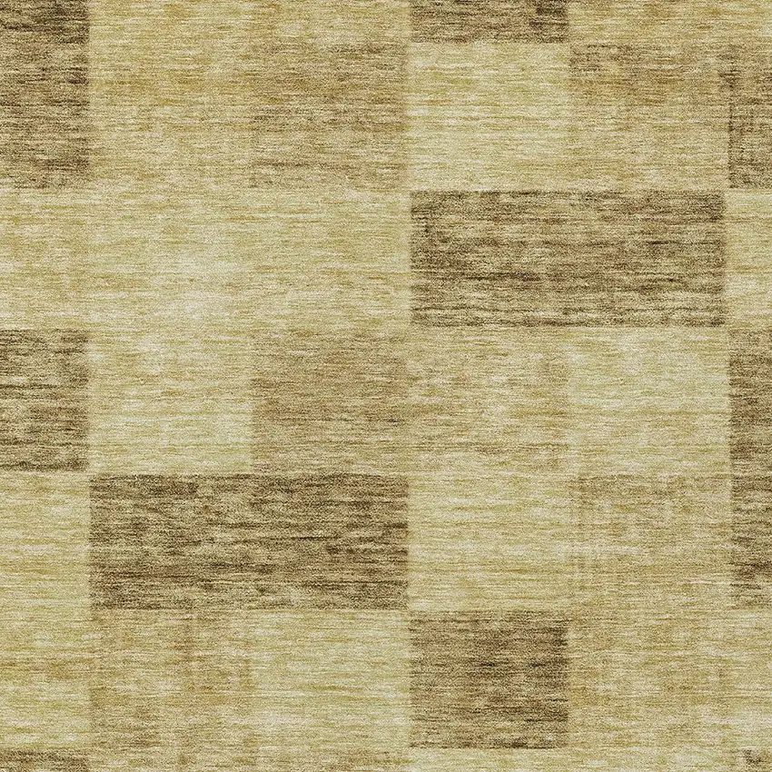 Gold And Brown Geometric Washable Indoor Outdoor Area Rug Photo 5