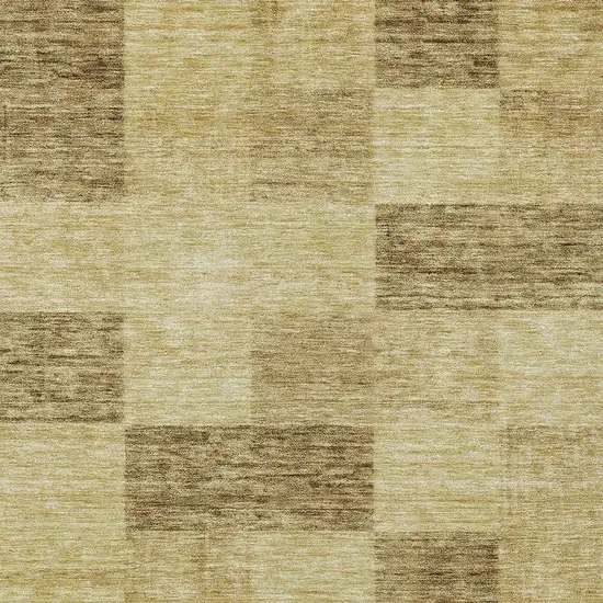 Gold And Brown Geometric Washable Indoor Outdoor Area Rug Photo 5