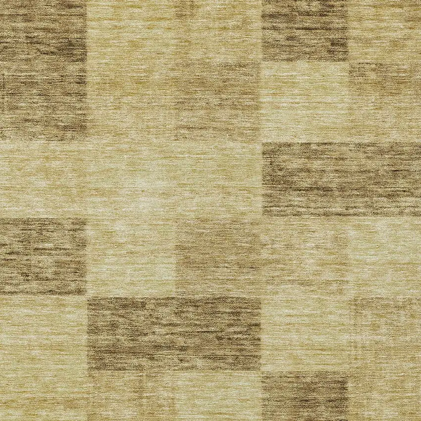 Gold And Brown Geometric Washable Indoor Outdoor Area Rug Photo 5