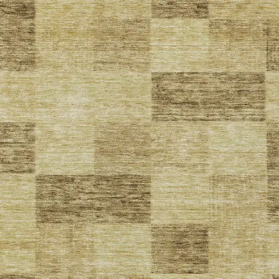 Gold And Brown Geometric Washable Indoor Outdoor Area Rug Photo 5