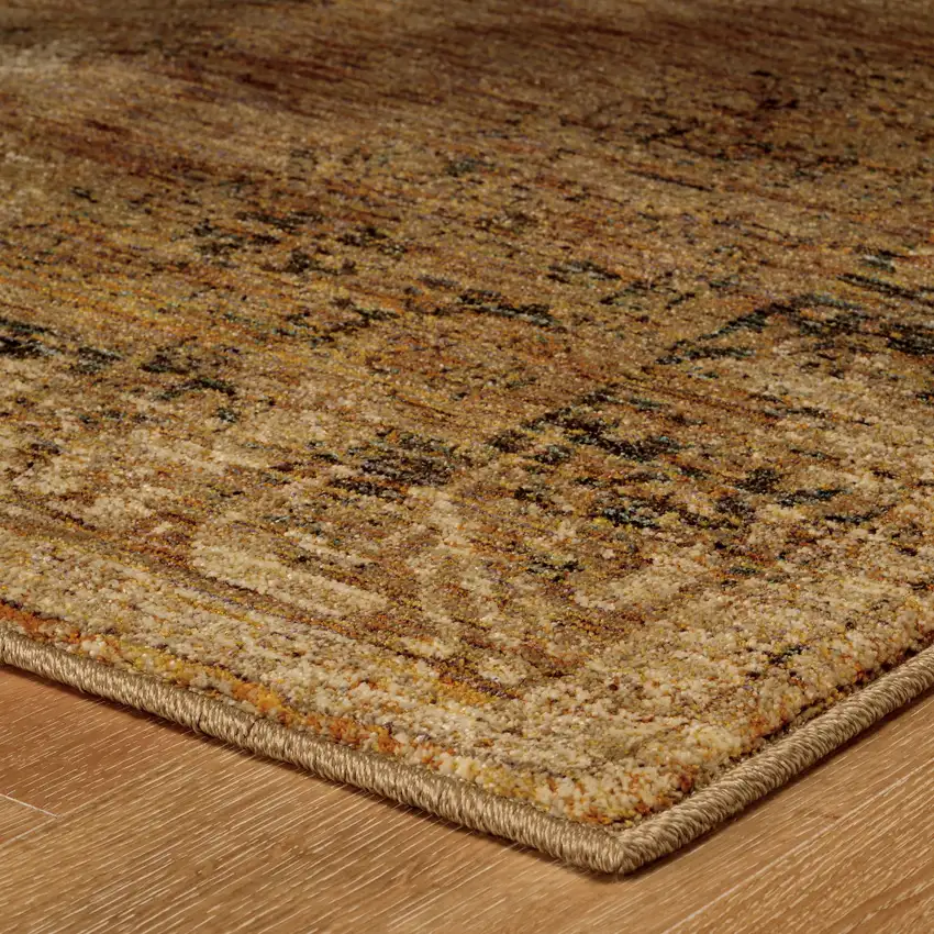 Brown Oriental Power Loom Area Rug Photo 5