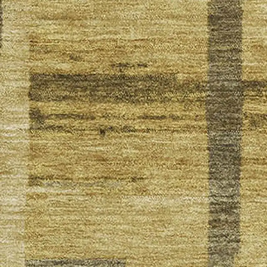 Gold And Brown Striped Washable Area Rug With UV Protection Photo 2