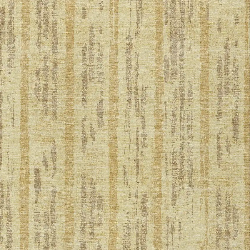 Gold And Brown Striped Washable Indoor Outdoor Area Rug Photo 6