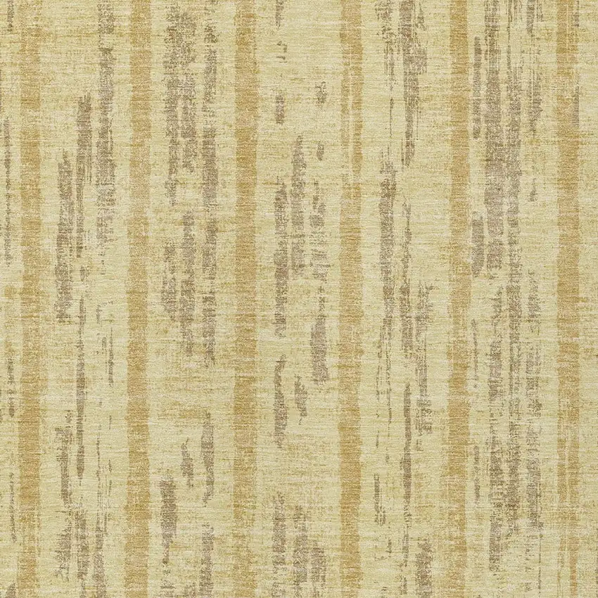 Gold And Brown Striped Washable Indoor Outdoor Area Rug Photo 6