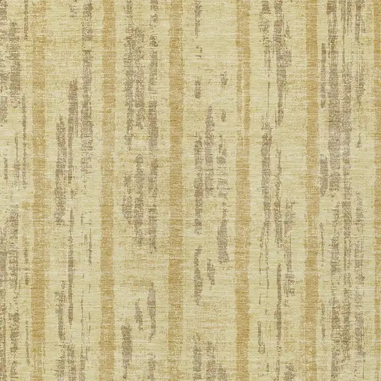 Gold And Brown Striped Washable Indoor Outdoor Area Rug Photo 6