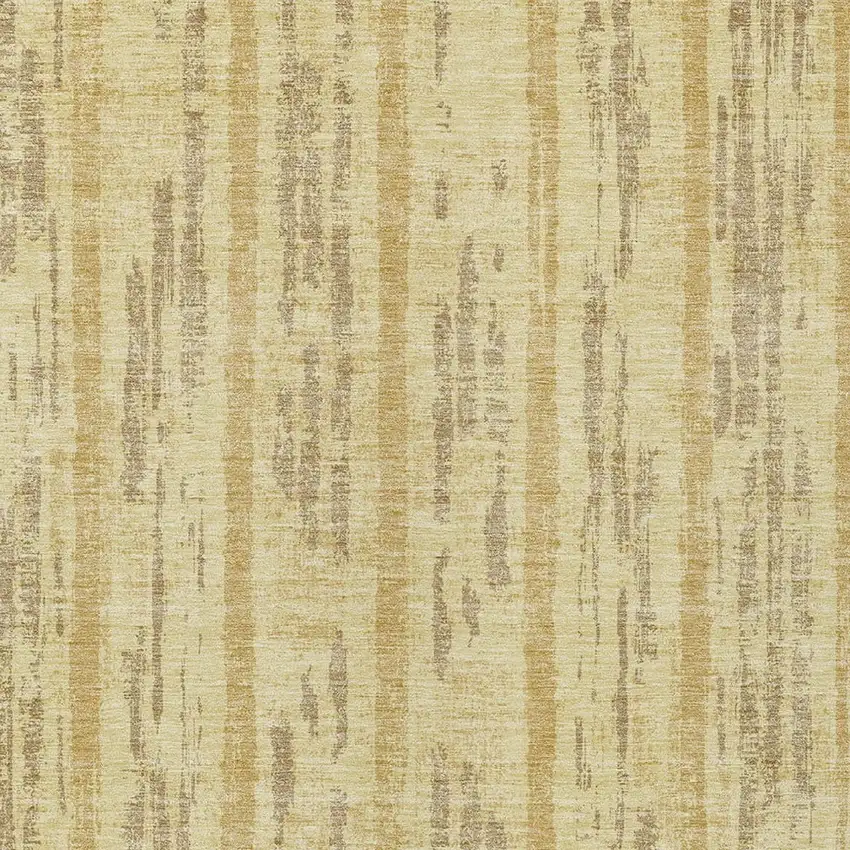 Gold And Brown Striped Washable Indoor Outdoor Area Rug Photo 6