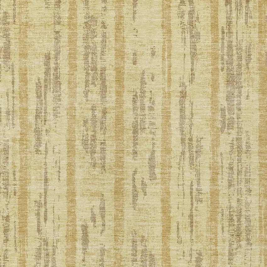 Gold And Brown Striped Washable Indoor Outdoor Area Rug Photo 6