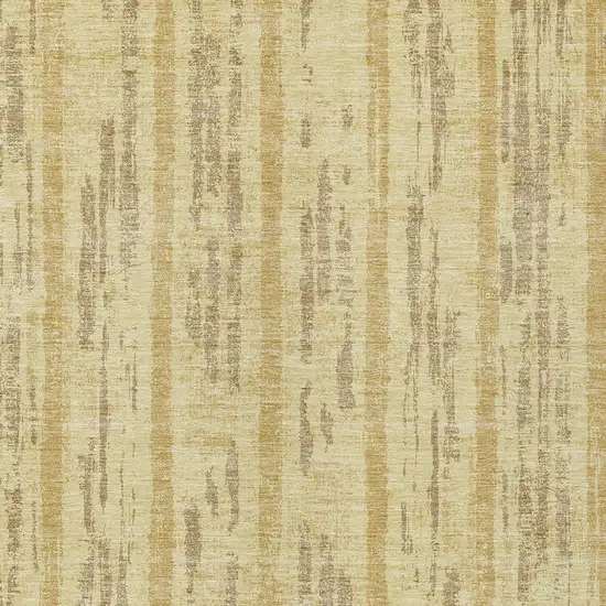 Gold And Brown Striped Washable Indoor Outdoor Area Rug Photo 6