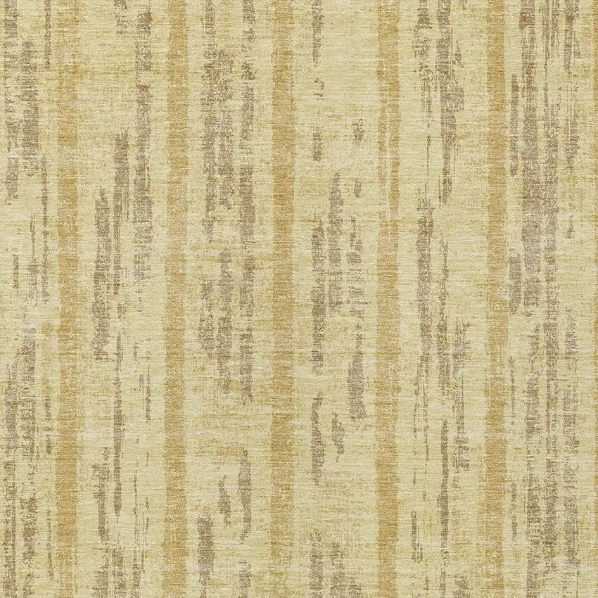 Gold And Brown Striped Washable Indoor Outdoor Area Rug Photo 6