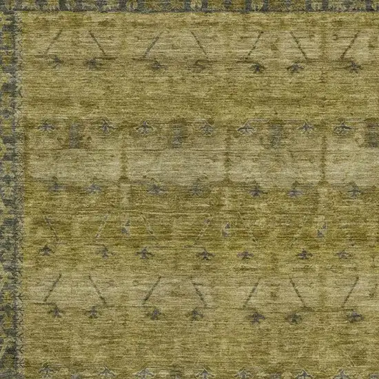 Gold And Brown Tribal Washable Indoor Outdoor Area Rug Photo 3