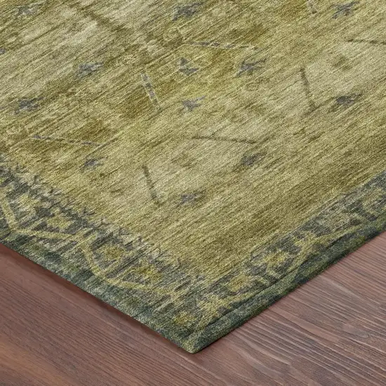 Gold And Brown Tribal Washable Indoor Outdoor Area Rug Photo 5