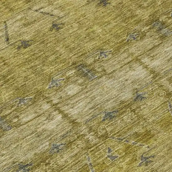 Gold And Brown Tribal Washable Indoor Outdoor Area Rug Photo 6