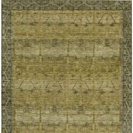 Gold And Brown Tribal Washable Indoor Outdoor Area Rug Photo 4