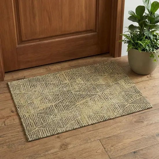 Gold And Charcoal Diamond Washable Area Rug With UV Protection Photo 1