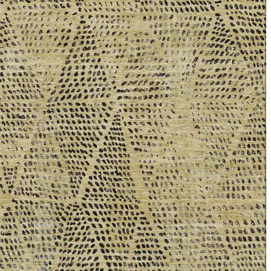 Gold And Charcoal Diamond Washable Area Rug With UV Protection Photo 3