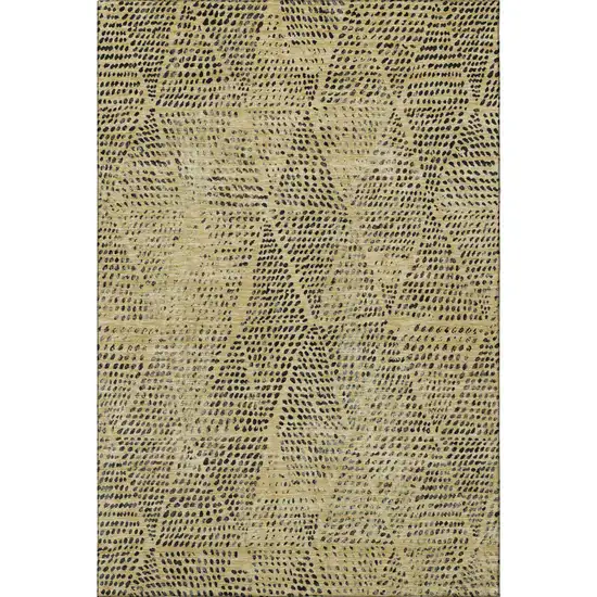 Gold And Charcoal Diamond Washable Area Rug With UV Protection Photo 4