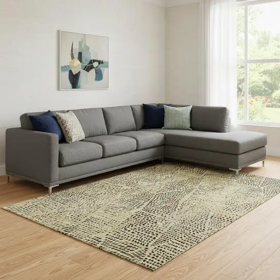 Gold And Charcoal Diamond Washable Area Rug With UV Protection Photo 1