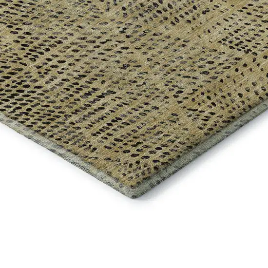 Gold And Charcoal Diamond Washable Area Rug With UV Protection Photo 8