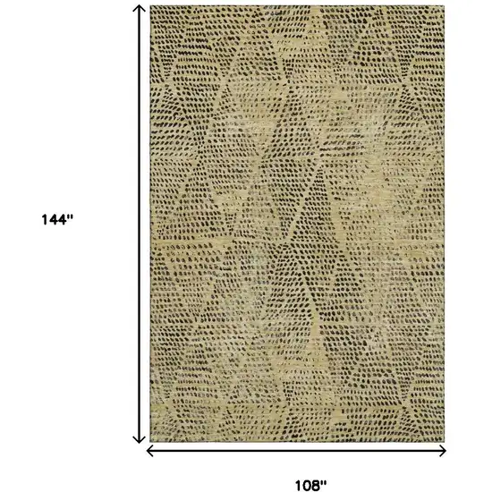 Gold And Charcoal Diamond Washable Area Rug With UV Protection Photo 3