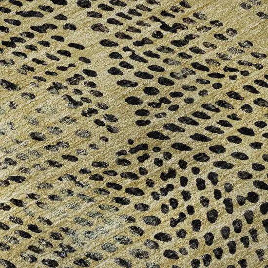 Gold And Charcoal Diamond Washable Area Rug With UV Protection Photo 8
