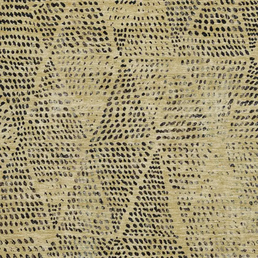 Gold And Charcoal Diamond Washable Area Rug With UV Protection Photo 3