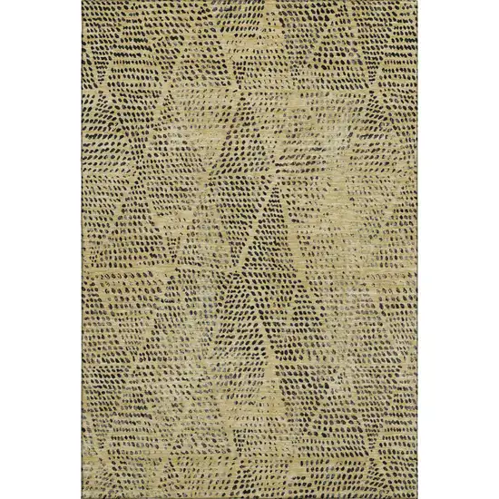 Gold And Charcoal Diamond Washable Area Rug With UV Protection Photo 1