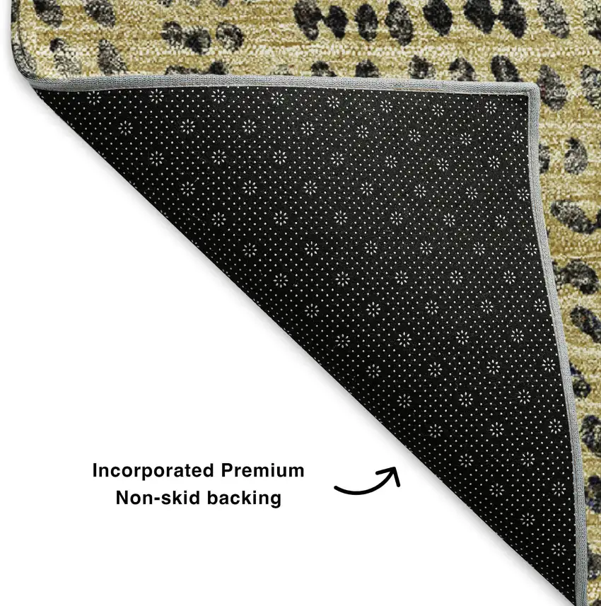 Gold And Charcoal Diamond Washable Area Rug With UV Protection Photo 7