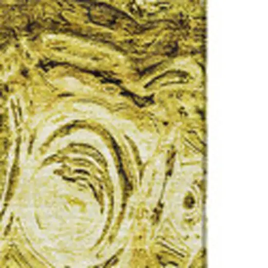 Gold And Chocolate Abstract Washable Area Rug With UV Protection Photo 4