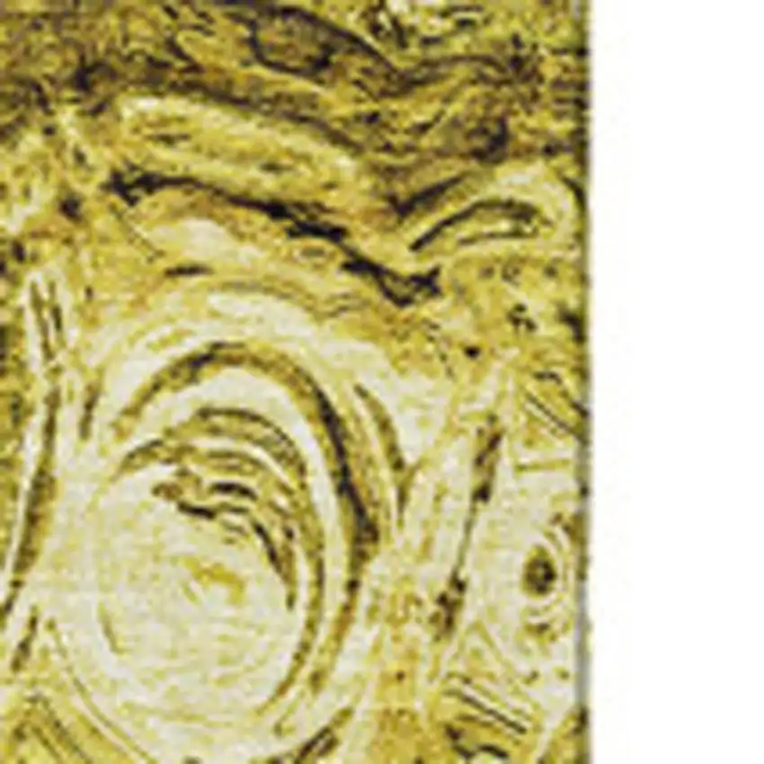 Gold And Chocolate Abstract Washable Area Rug With UV Protection Photo 4