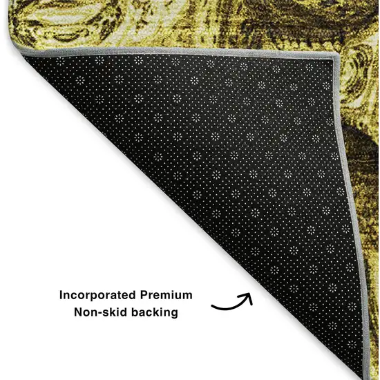 Gold And Chocolate Abstract Washable Area Rug With UV Protection Photo 7