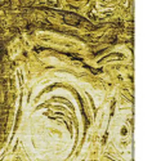 Gold And Chocolate Abstract Washable Area Rug With UV Protection Photo 4