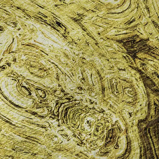 Gold And Chocolate Abstract Washable Area Rug With UV Protection Photo 1
