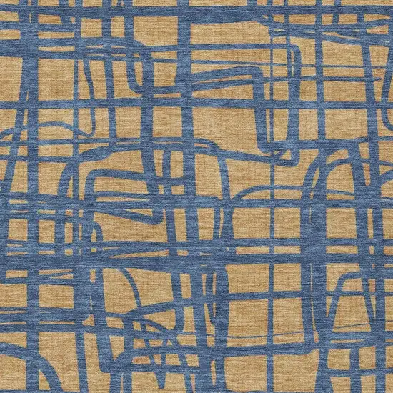 Gold And Copper Abstract Washable Indoor Outdoor Area Rug Photo 3