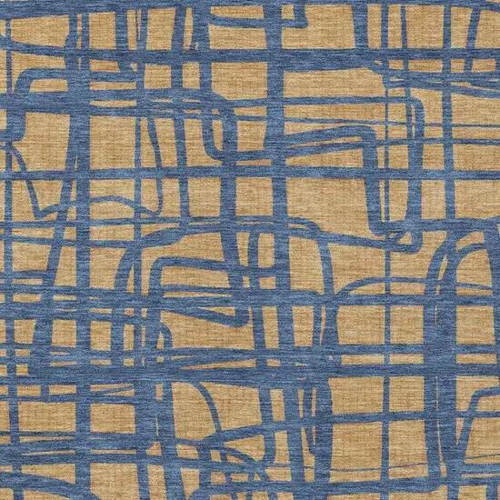 Gold And Copper Abstract Washable Indoor Outdoor Area Rug Photo 3