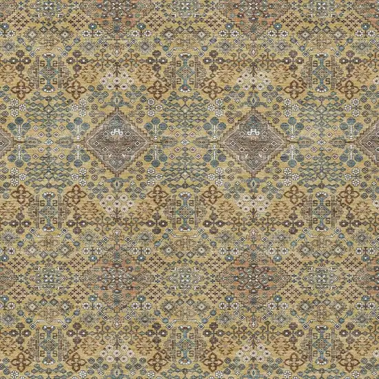 Gold And Copper Geometric Washable Indoor Outdoor Area Rug Photo 2