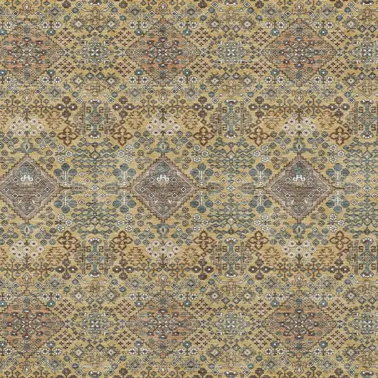 Gold And Copper Geometric Washable Indoor Outdoor Area Rug Photo 2