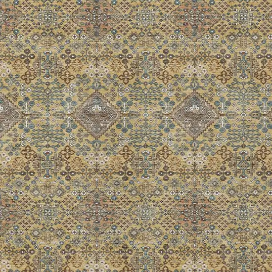 Gold And Copper Geometric Washable Indoor Outdoor Area Rug Photo 2