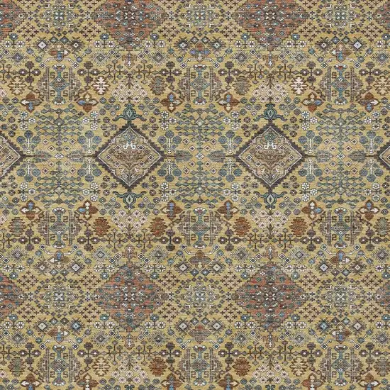 Gold And Copper Geometric Washable Indoor Outdoor Area Rug Photo 2