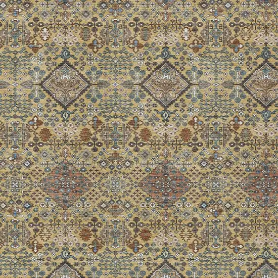 Gold And Copper Geometric Washable Indoor Outdoor Area Rug Photo 2