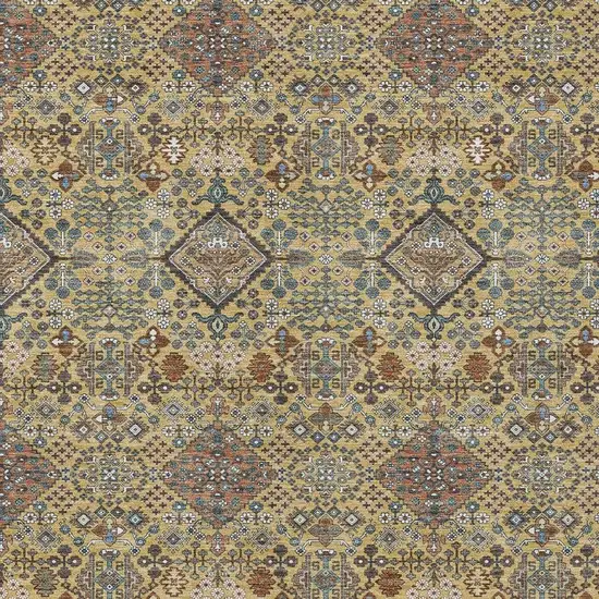 Gold And Copper Geometric Washable Indoor Outdoor Area Rug Photo 2