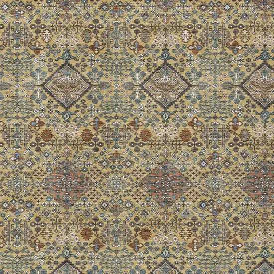 Gold And Copper Geometric Washable Indoor Outdoor Area Rug Photo 2