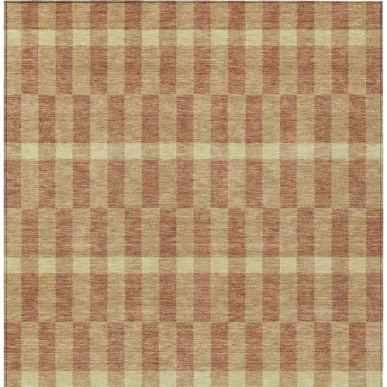 Gold And Copper Geometric Washable Indoor Outdoor Area Rug Photo 4