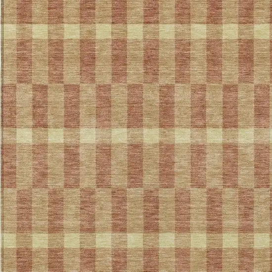 Gold And Copper Geometric Washable Indoor Outdoor Area Rug Photo 3