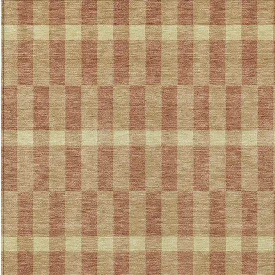 Gold And Copper Geometric Washable Indoor Outdoor Area Rug Photo 3