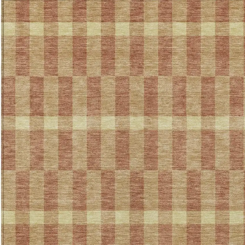 Gold And Copper Geometric Washable Indoor Outdoor Area Rug Photo 3