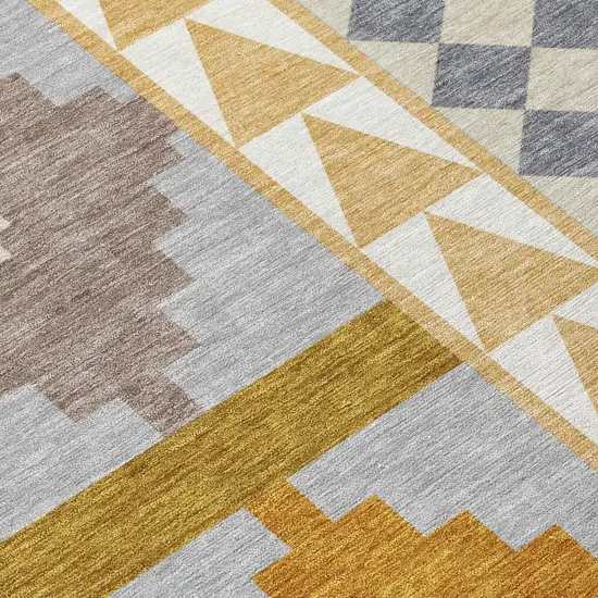 Gold And Copper Southwestern Washable Indoor Outdoor Area Rug Photo 6