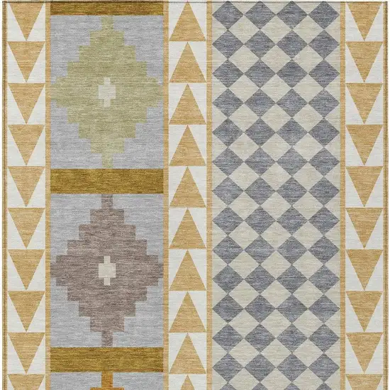 Gold And Copper Southwestern Washable Indoor Outdoor Area Rug Photo 4