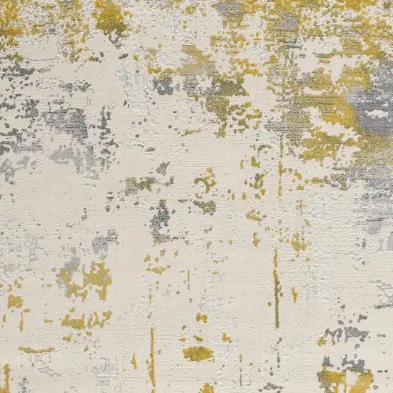 Gold And Gray Abstract Area Rug Photo 6