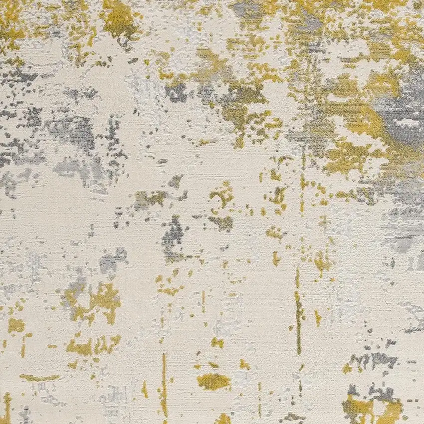 Gold And Gray Abstract Area Rug Photo 6