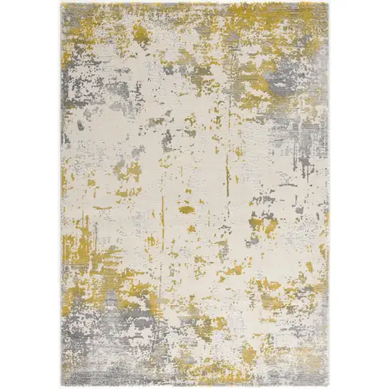 Gold And Gray Abstract Area Rug Photo 2